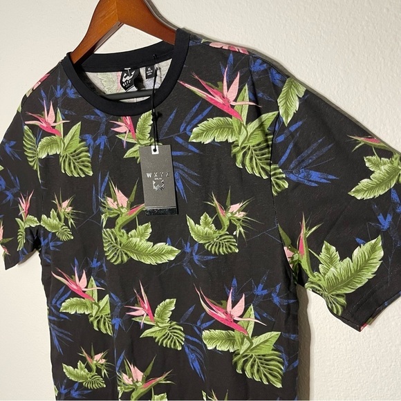 WXYZ men black tropical crewneck tshirt size XL NWT - Picture 2 of 9